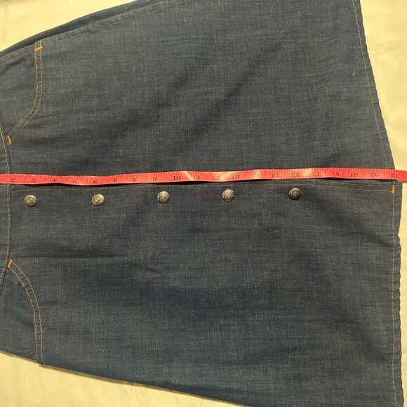 Vtg 70s Levi's Button Front Denim A-Line Skirt Made in USA Orange Label Size S/M - Picture 9 of 10